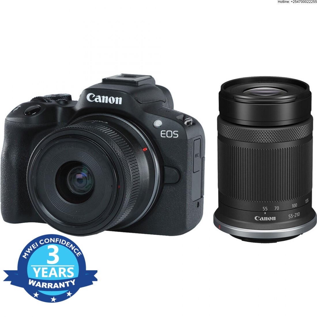 Canon EOS R50 with 18-45mm and 55-210mm 1-1100x1100